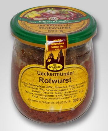 Fleischerei Robert Kriewitz Ueckermünder Rotwurst